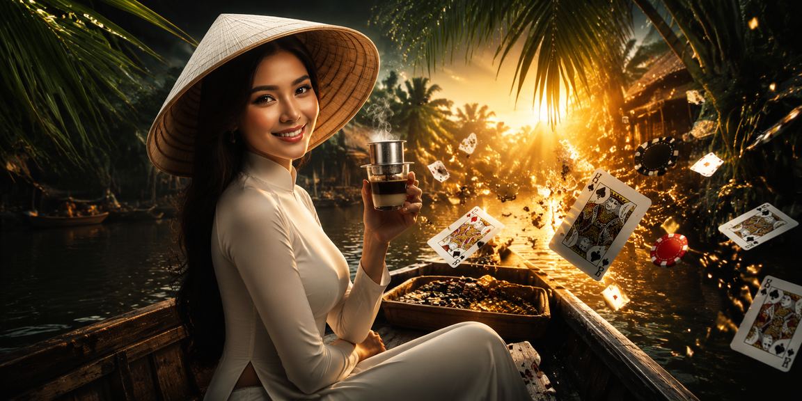 Trò chơi casino sôi động với ánh đèn xanh neon đặc trưng